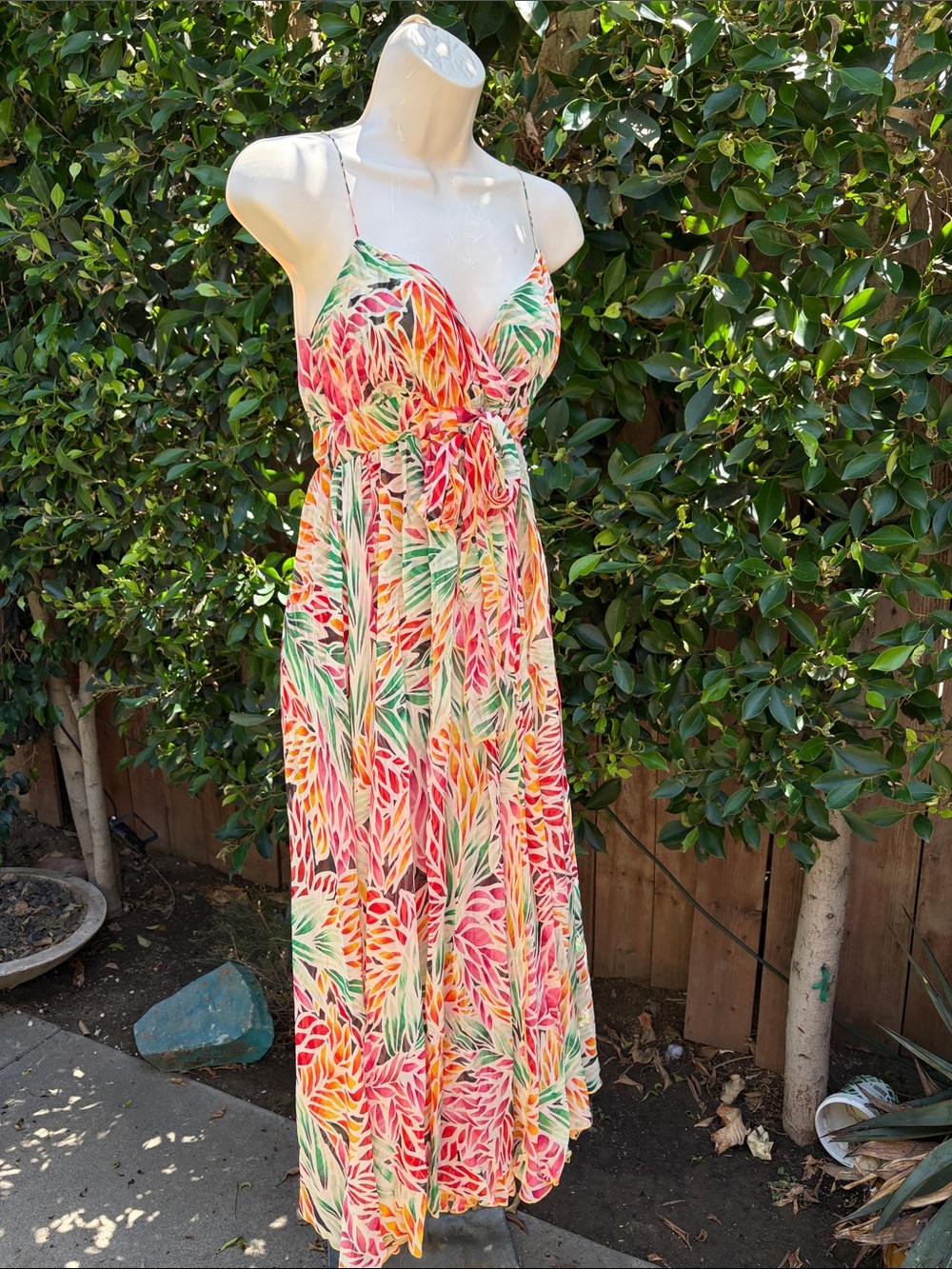 DVF Silk Floral Multi-Color Maxi Dress XS